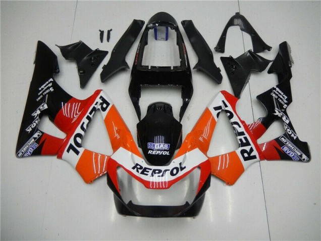 Discount 2000-2001 Orange Red Black Repsol Honda CBR900RR 929RR Motorbike Fairing Kits Canada