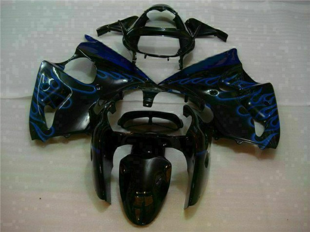 Discount 2000-2002 Black with Blue Flame Kawasaki ZX6R Motorbike Fairings Canada