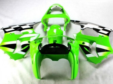 Discount 2000-2002 Green Black White Kawasaki ZX6R Bike Fairings Canada