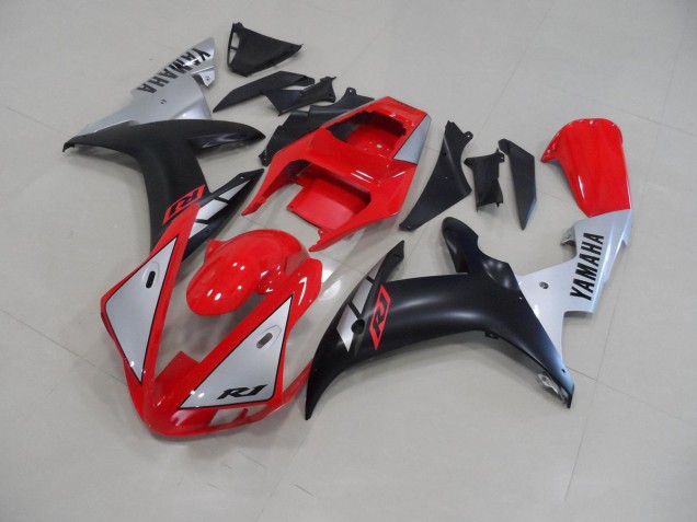 Discount 2002-2003 Red Matte Silver Yamaha YZF R1 Motorcycle Fairing Kit Canada