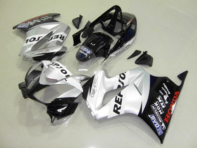 Discount 2002-2013 Silver Repsol Honda VFR800 Motorbike Fairing Kits Canada