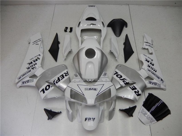 Discount 2003-2004 Silver White Black Repsol Honda CBR600RR Motorcycle Fairings Kit Canada