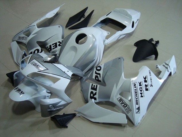 Discount 2003-2004 Repsol White Silver Honda CBR600RR Motorcycle Fairings Kits Canada