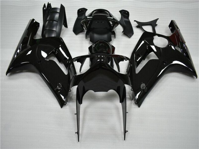 Discount 2003-2004 Glossy Black Kawasaki ZX6R Moto Fairings Canada