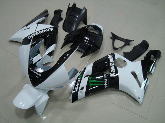 Discount 2003-2004 White Monster Kawasaki ZX6R Motorbike Fairing Kits Canada