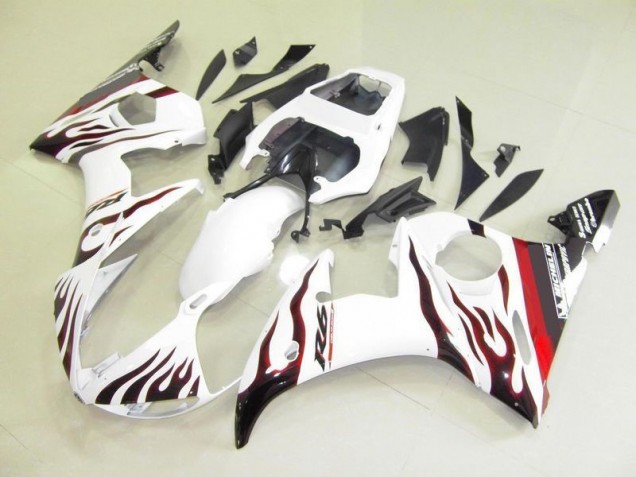 Discount 2003-2005 White and Flame Yamaha YZF R6 Bike Fairing Canada