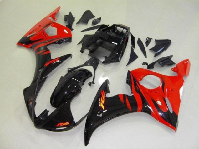 Discount 2003-2005 Black Red Flame Yamaha YZF R6 Bike Fairing Kit Canada