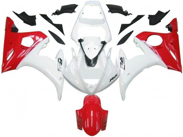 Discount 2003-2005 White Red Yamaha YZF R6 Motorbike Fairing Kits Canada