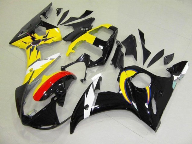 Discount 2003-2005 Moon Black Yellow Yamaha YZF R6 Motorcycle Fairings Kits Canada