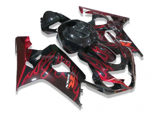 Discount 2004-2005 Black Red Flames Suzuki GSXR 600/750 Motorcycle Fairing Canada