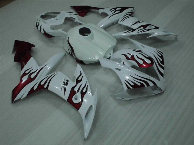 Discount 2004-2006 White Red Flame Yamaha YZF R1 Motorcycle Fairings Canada