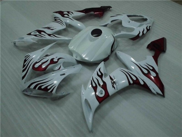 Discount 2004-2006 White Red Flame Yamaha YZF R1 Motorcycle Fairings Canada