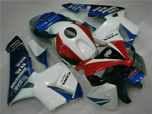 Discount 2005-2006 White Blue Honda CBR600RR Moto Fairings Canada