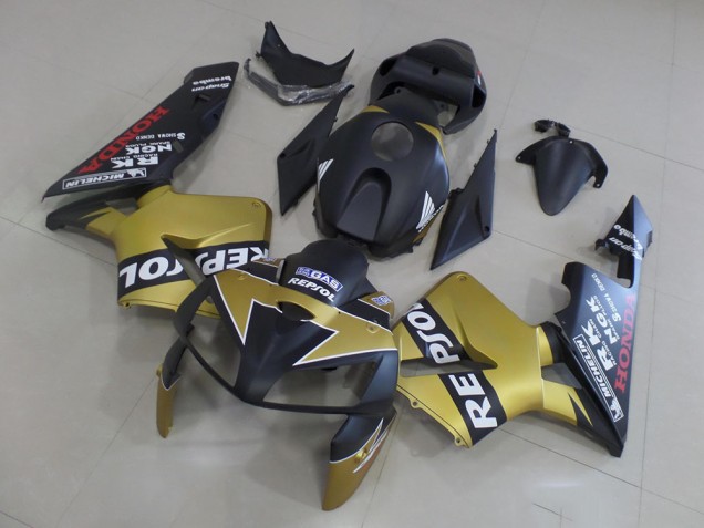 Discount 2005-2006 Black Gold Repsol Honda CBR600RR Motorcycle Fairings Kit Canada