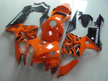 Discount 2005-2006 Orange Black Flame Honda CBR600RR Replacement Motorcycle Fairings Canada