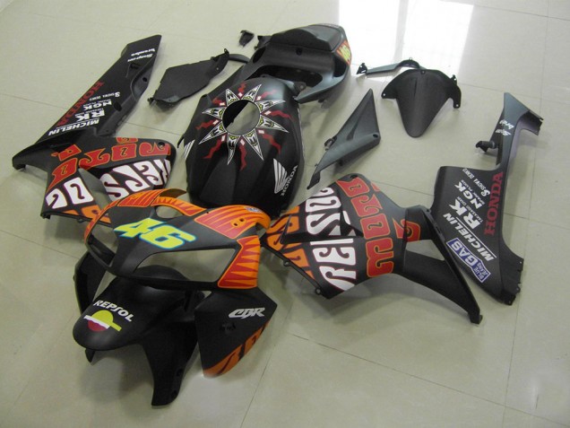 Discount 2005-2006 Rossi Matte Black Honda CBR600RR Motorcycle Fairings Kits Canada