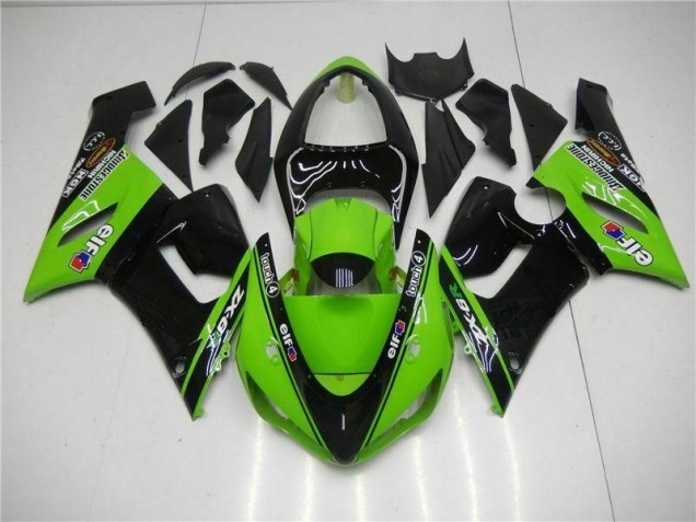 Discount 2005-2006 Green Kawasaki ZX6R Motorcycle Fairings Kit Canada