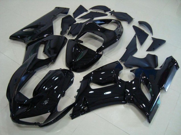 Discount 2005-2006 Glossy Black Kawasaki ZX6R Motorcycle Fairings Canada