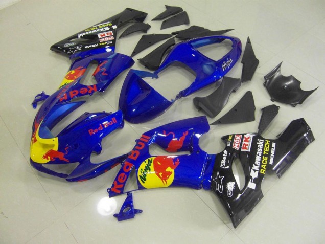 Discount 2005-2006 Blue Red Bull Kawasaki ZX6R Motorbike Fairings Canada