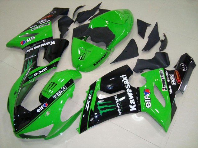 Discount 2005-2006 Green Monster Kawasaki ZX6R Motorcycle Fairing Kit Canada