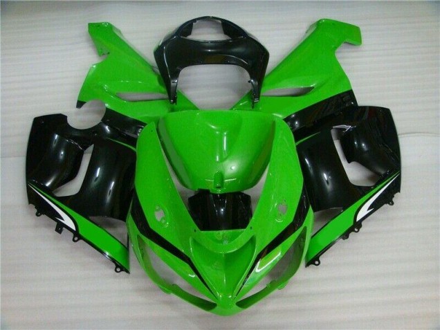 Discount 2005-2006 Green White Black Kawasaki ZX6R Motorcycle Fairings Canada