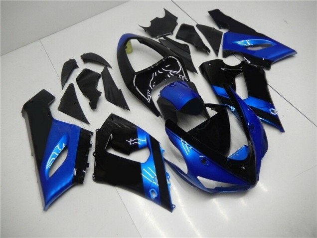 Discount 2005-2006 Blue Black Kawasaki ZX6R Motorcycle Fairing Kits Canada