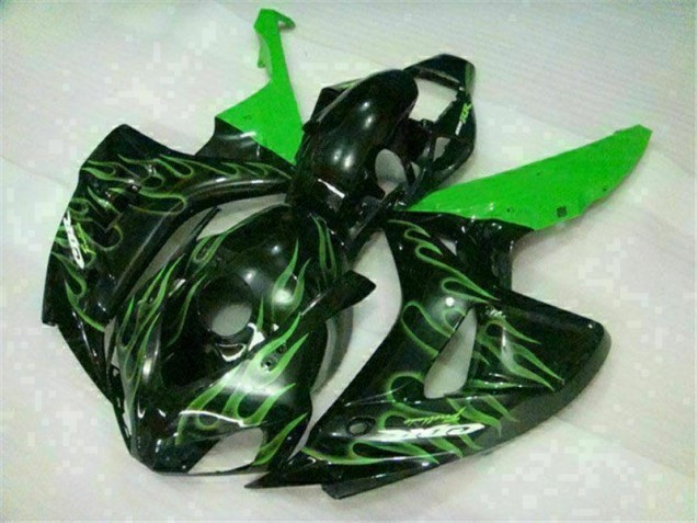 Discount 2006-2007 Green Flame Black Honda CBR1000RR Moto Fairings Canada