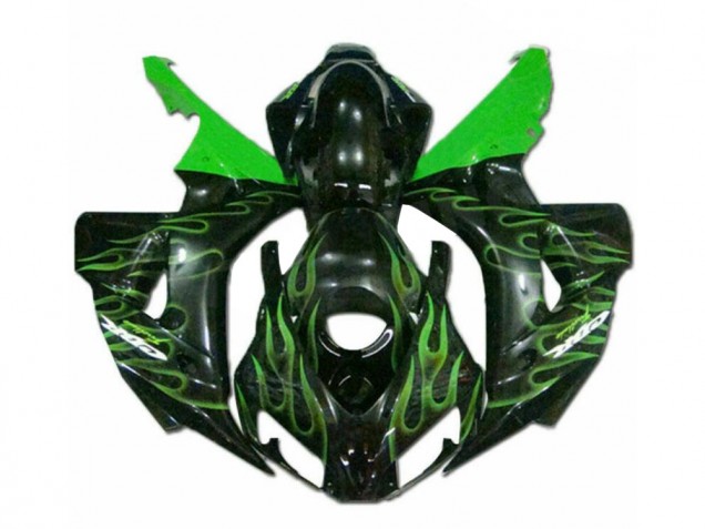 Discount 2006-2007 Green Flame Black Honda CBR1000RR Moto Fairings Canada