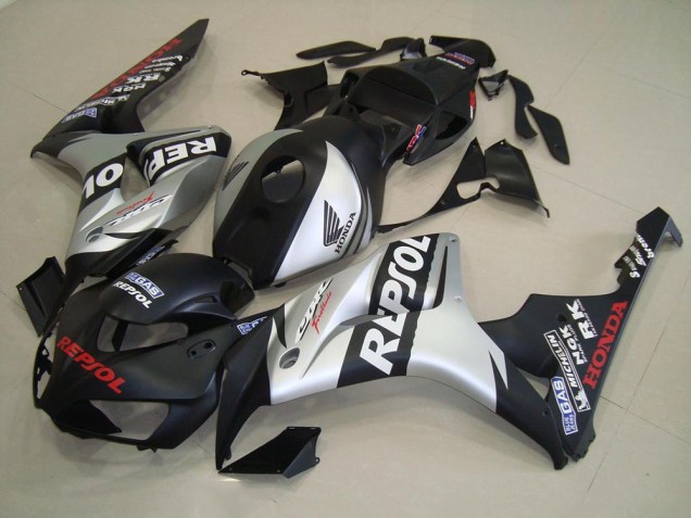 Discount 2006-2007 Matte Black Silver Repsol Honda CBR1000RR Replacement Fairings Canada