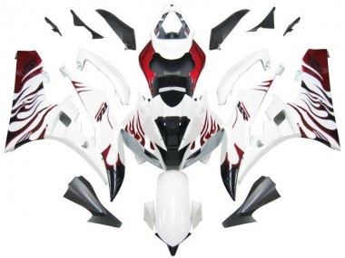 Discount 2006-2007 White Red Flame Yamaha YZF R6 Motorcycle Fairing Canada