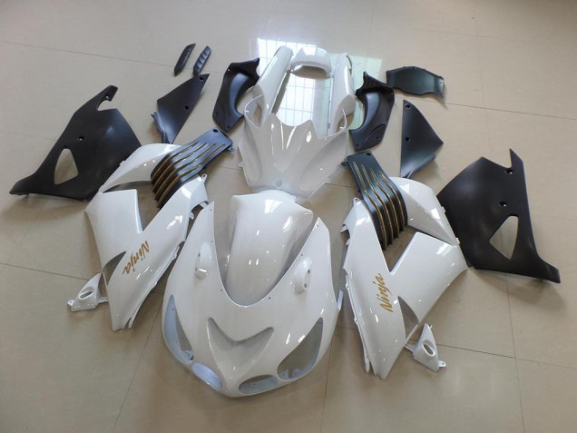 Discount 2006-2011 White and Matte Black Kawasaki ZX14R ZZR1400 Bike Fairings Canada