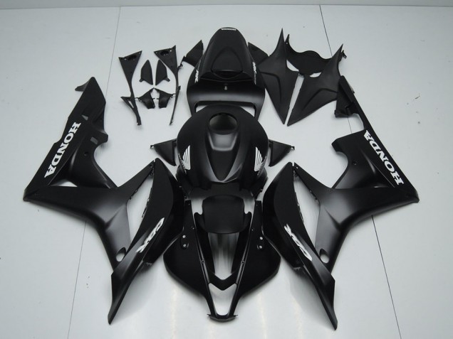 Discount 2007-2008 Matte Black with White Sticker Honda CBR600RR Motorcycle Fairings Kit Canada