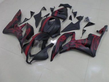 Discount 2007-2008 Matte Black Red Skull with Stripe Honda CBR600RR Motorcycle Fairing Canada