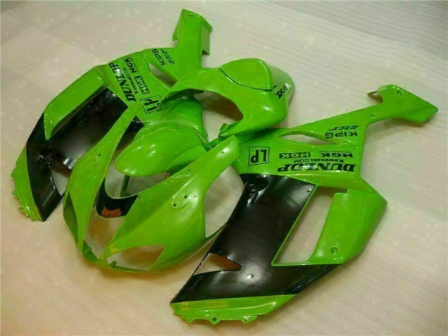 Discount 2007-2008 Green Black Dunlop Kawasaki ZX6R Motorbike Fairing Kits Canada