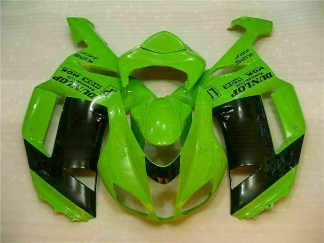 Discount 2007-2008 Green Black Dunlop Kawasaki ZX6R Motorbike Fairing Kits Canada