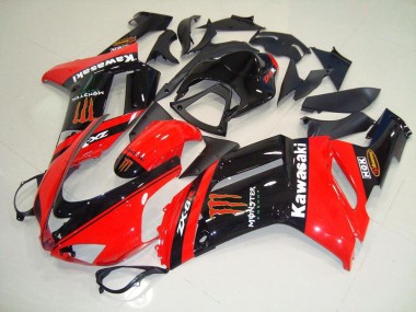 Discount 2007-2008 Monster In Red Kawasaki ZX6R Motorcycle Fairing Kit Canada