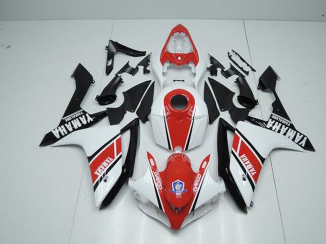 Discount 2007-2008 Factory Red White Yamaha YZF R1 Motorbike Fairing Canada