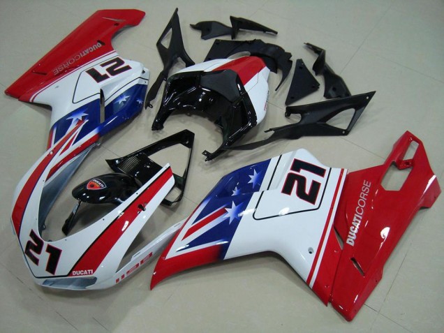 Discount 2007-2014 Black White Red 21 Ducati 848 1098 1198 Motor Fairings Canada