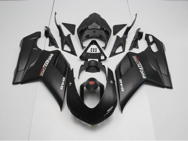 Discount 2007-2014 Matte Black with White Decals Ducati 848 1098 1198 Motorcycle Fairing Canada