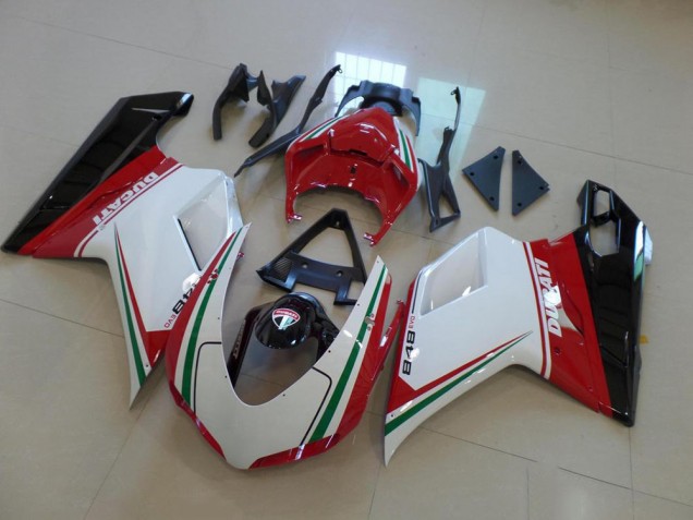 Discount 2007-2014 White Red Ducati 848 1098 1198 Bike Fairing Kit Canada