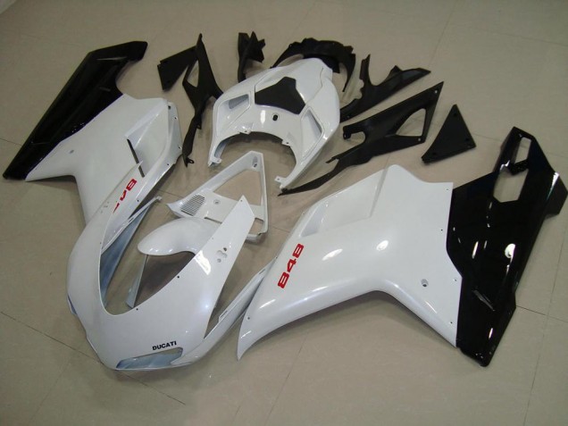 Discount 2007-2014 Pearl White Black Ducati 848 1098 1198 Motorcycle Fairing Kits Canada