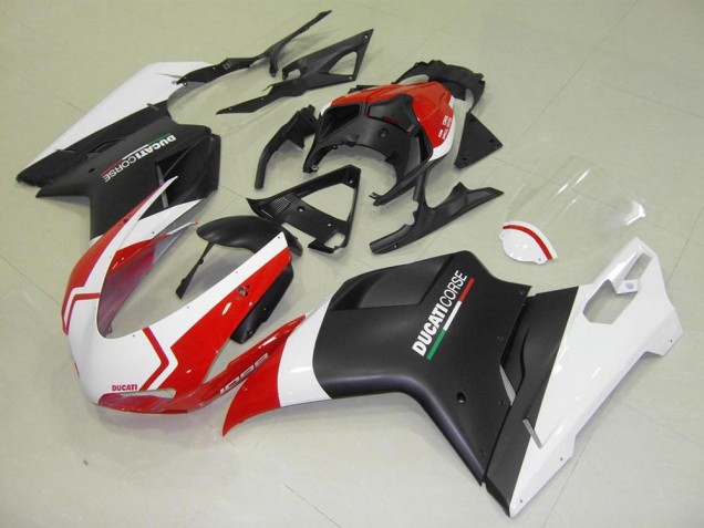 Discount 2007-2014 Matte Black White Red Ducati 848 1098 1198 Motorcycle Fairing Kit Canada