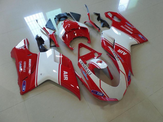 Discount 2007-2014 Red and White Air Ducati 848 1098 1198 Motorbike Fairing Canada