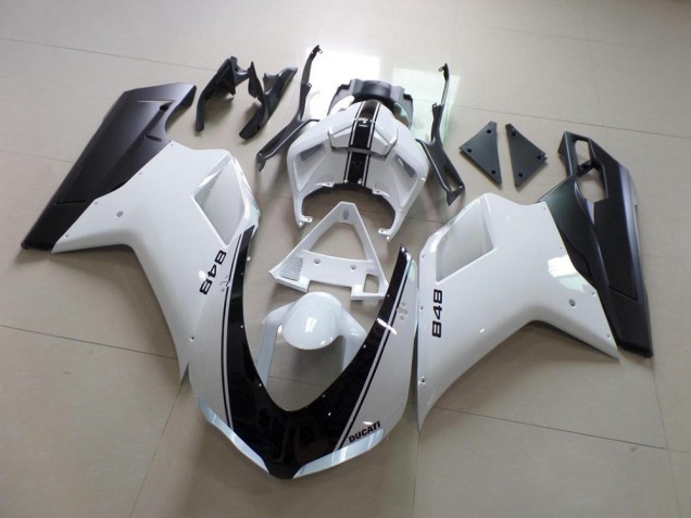 Discount 2007-2014 White and Black Stripe Ducati 848 1098 1198 Replacement Fairings Canada