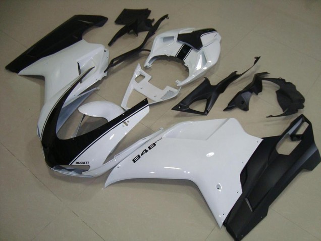 Discount 2007-2014 White Matte Black Ducati 848 1098 1198 Motorcycle Fairing Canada