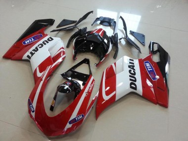 Discount 2007-2014 Red White Ducati 848 1098 1198 Motorcycle Fairing Kit Canada