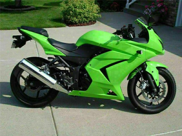 Discount 2008-2012 Green Kawasaki EX250 Motorcycle Fairings Kits Canada