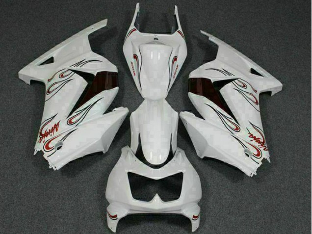 Discount 2008-2012 White Red Kawasaki EX250 Motorcycle Fairings Canada