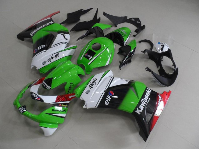 Discount 2008-2012 Green White Black Kawasaki ZX250R Motor Fairings Canada