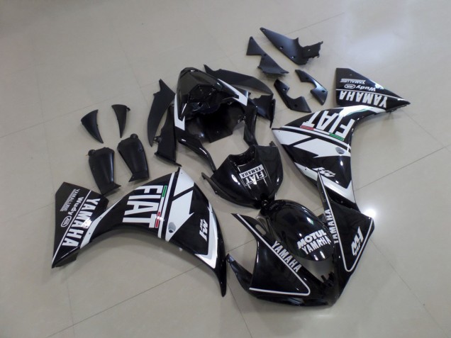 Discount 2009-2011 Black White Fiat Yamaha YZF R1 Motorcycle Fairing Kit Canada